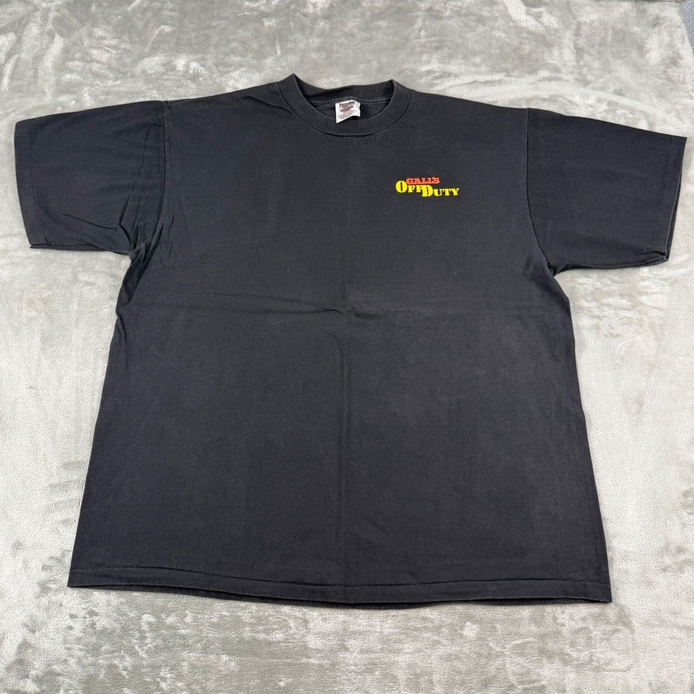 PowerPro Oneita Firefighter Graphic T-Shirt Black XL Galls Off Duty Vintage